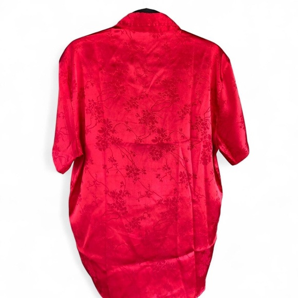 Satin Red Button Up Shirt - Picture 4 of 8